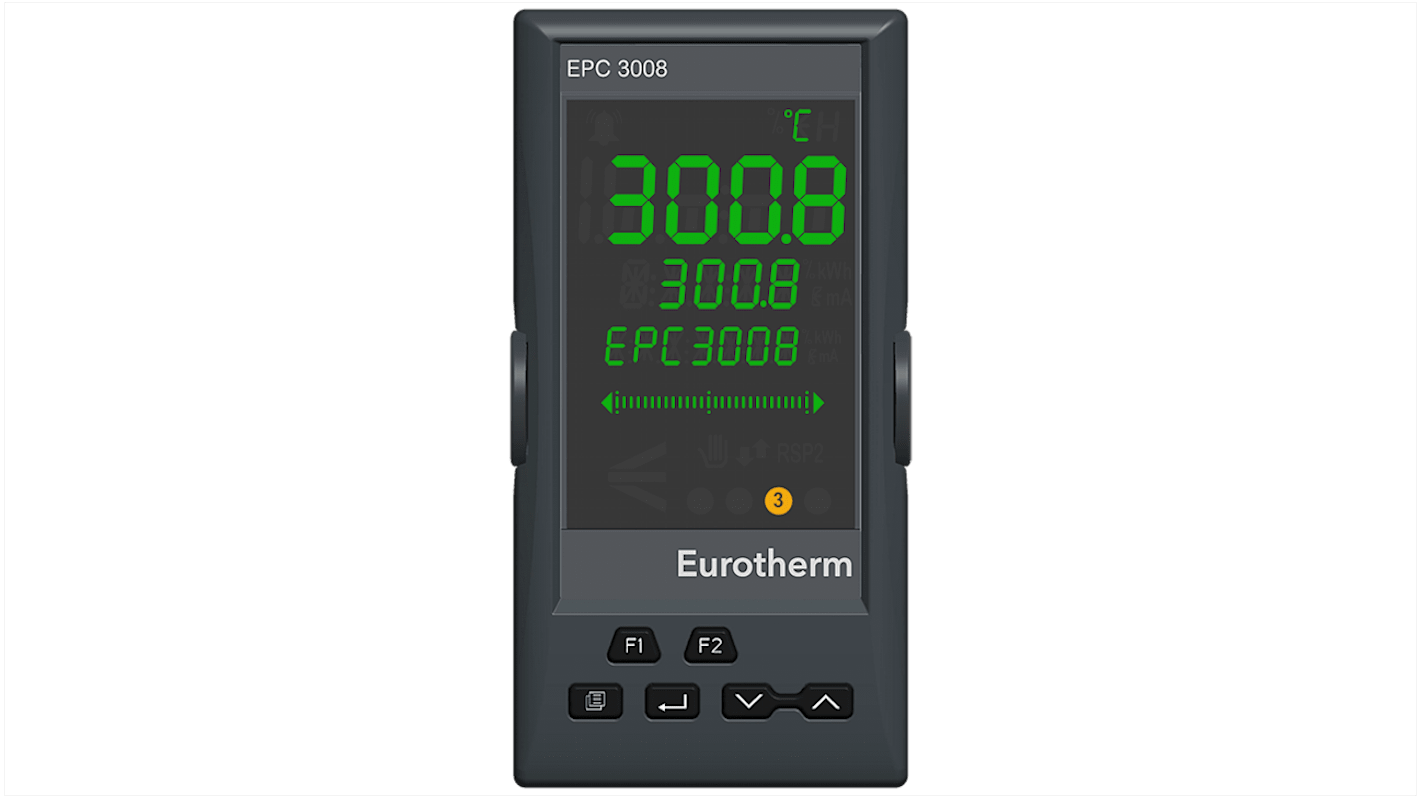 Eurotherm EPC3008 Panel Mount PID Controller, 48 x 96mm 1 Input 1 Relay, 4 Digital I/O, 100 → 230 V ac Supply Voltage