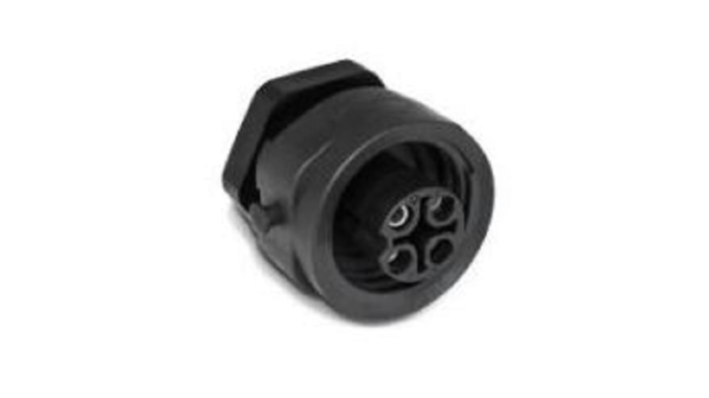 Conector circular Amphenol Industrial hembra serie Ecomate M de 3 + PE vías hembra, Montaje en Panel, IP67