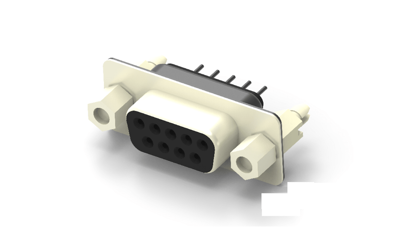 Conector D-sub PCB TE Connectivity, paso 2.77mm, Vertical, Montaje en placa, Hembra, Terminación Soldador DE, 1.5A