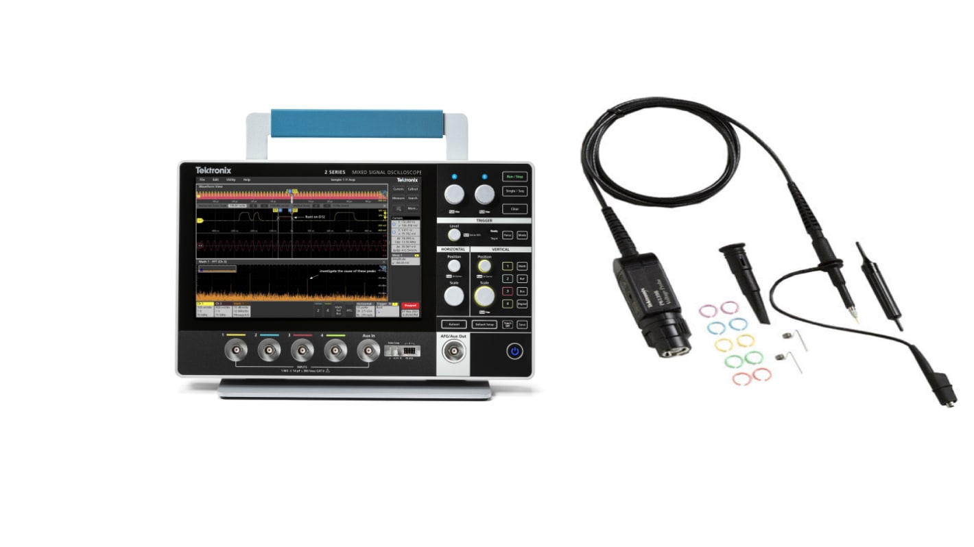 Oscilloscopio Banco, Portatile, Ultra compatto Tektronix MSO24, 4 ch. analogici, 16 ch. digitali, 500MHz