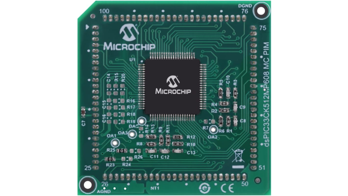 Microchip dsPIC33CK512MP608 80-pin TQFP device Plug-in Module, dsPIC Motorsteuerung