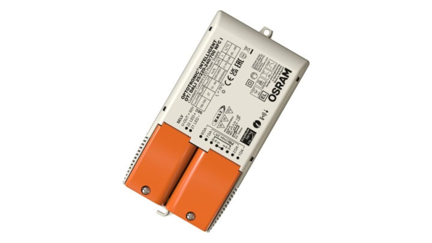Driver LED corriente constante Osram, IN: 220-240 V, OUT: 15-54V, 180 → 700mA, 27W, regulable