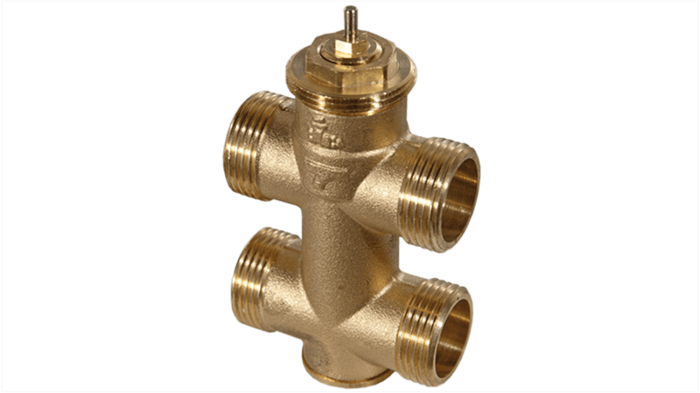 SAUTER REGULATION 4-Wege Motorventil, Messing vernickelt DN10 Anschluss, 10 V, 16 bar