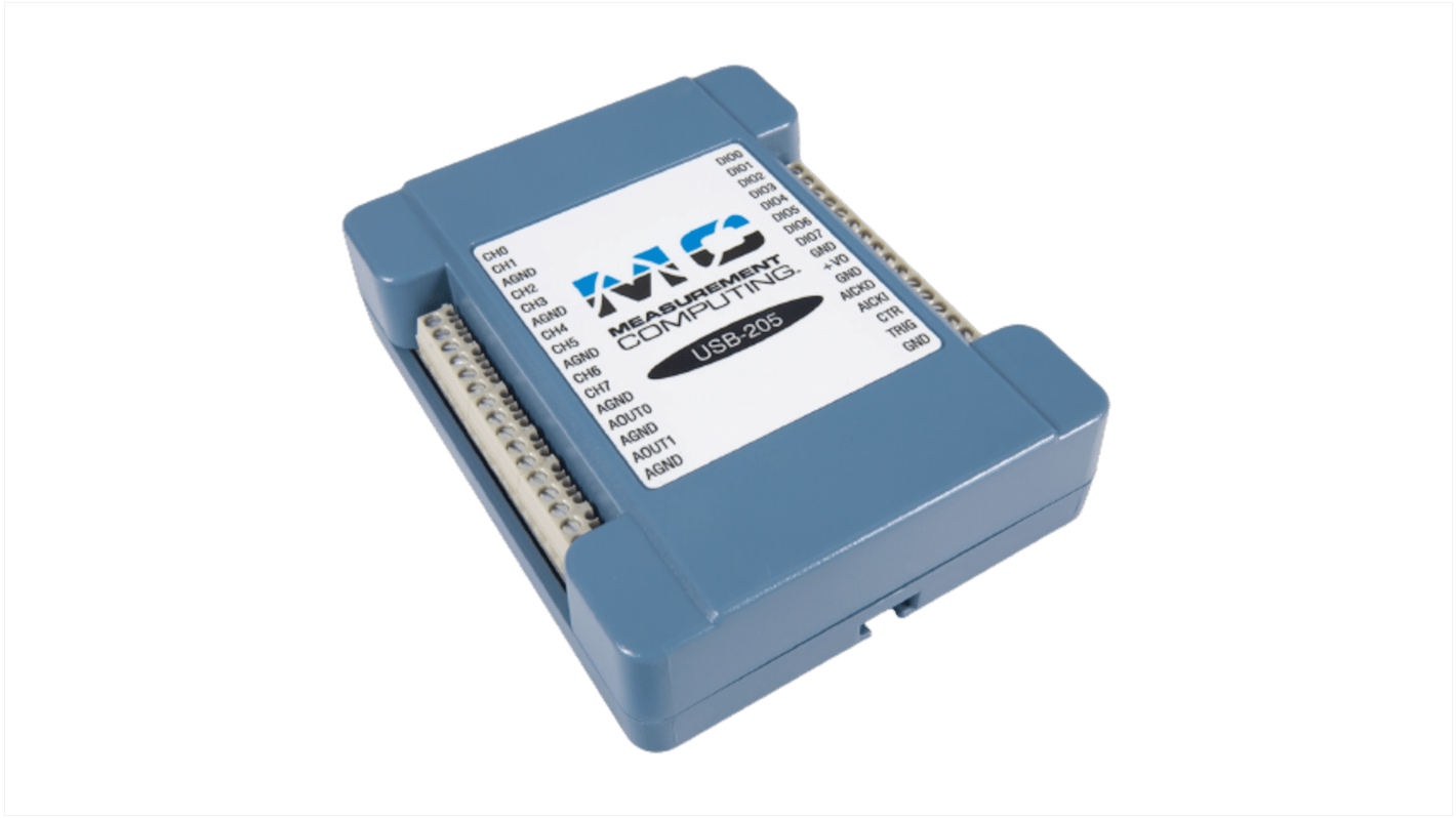 Digilent MCC USB-205 Data Acquisition, 8 Single Ended Channel(s), USB, 500ksps, 12 bit