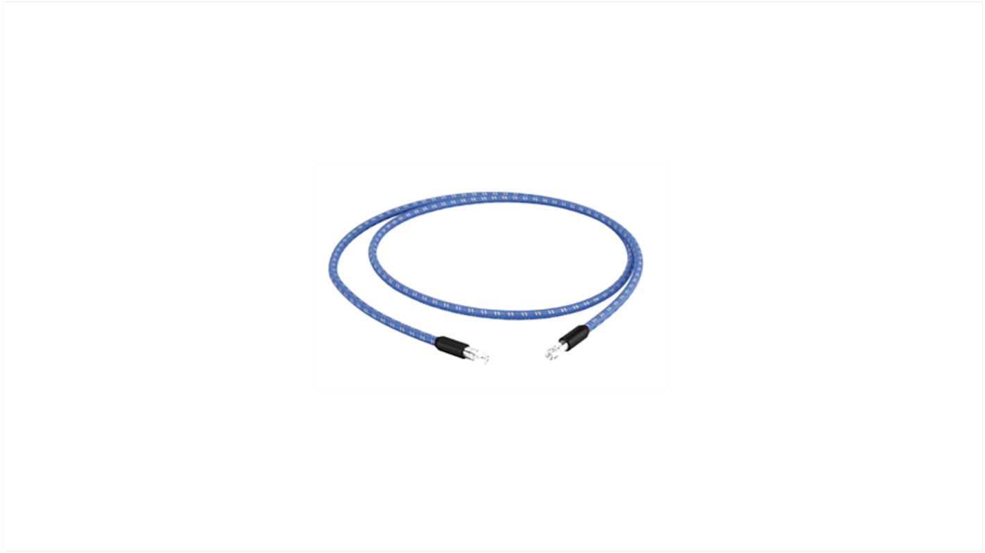 Cable coaxial Huber+Suhner, 50 Ω, con. A: PC 3.5, Macho, con. B: PC 3.5, Macho, long. 1m Azul