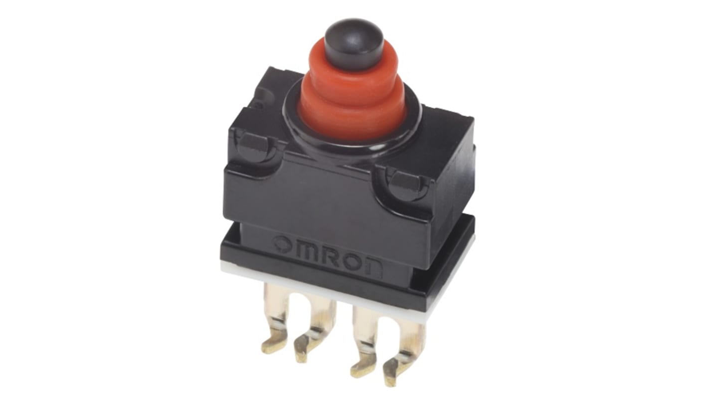 Microrupteur subminiature à bouton poussoir Omron, Connexion rapide, SPST -NC, 1 mA