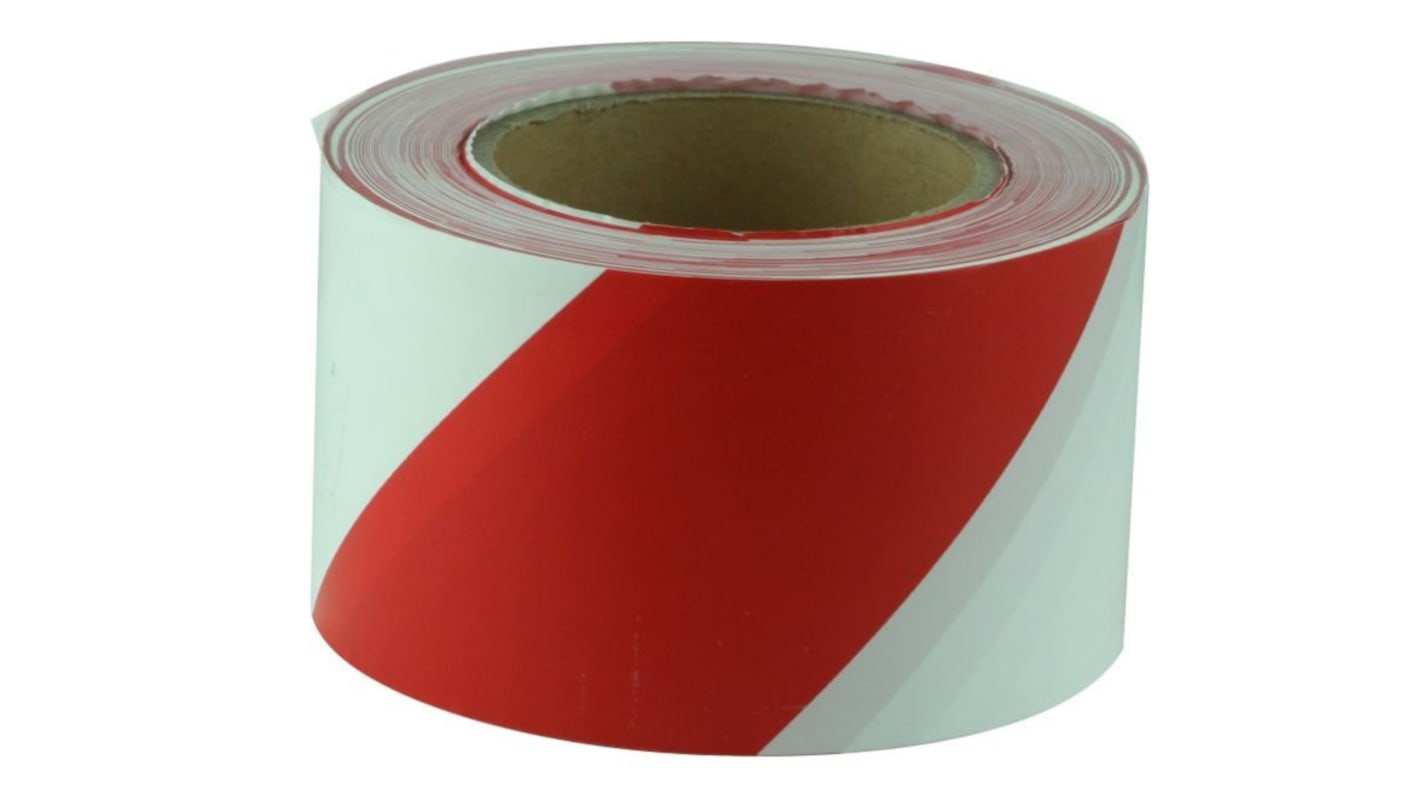 Maxisafe Red, White Polyethylene 100m Barrier Tape