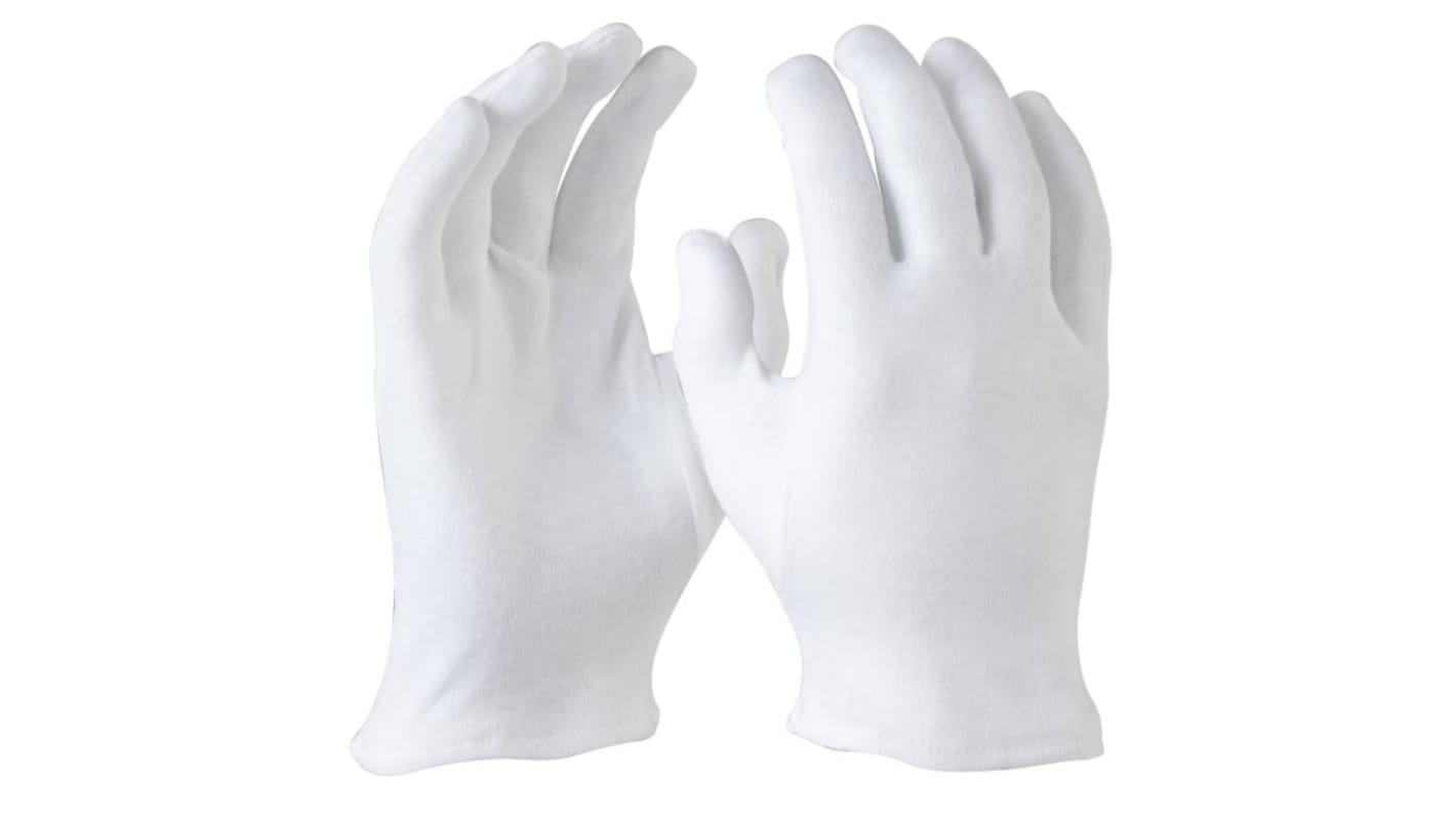 Maxisafe White Polycotton Extra Grip, Good Dexterity Cotton Glove Liners, Size 7