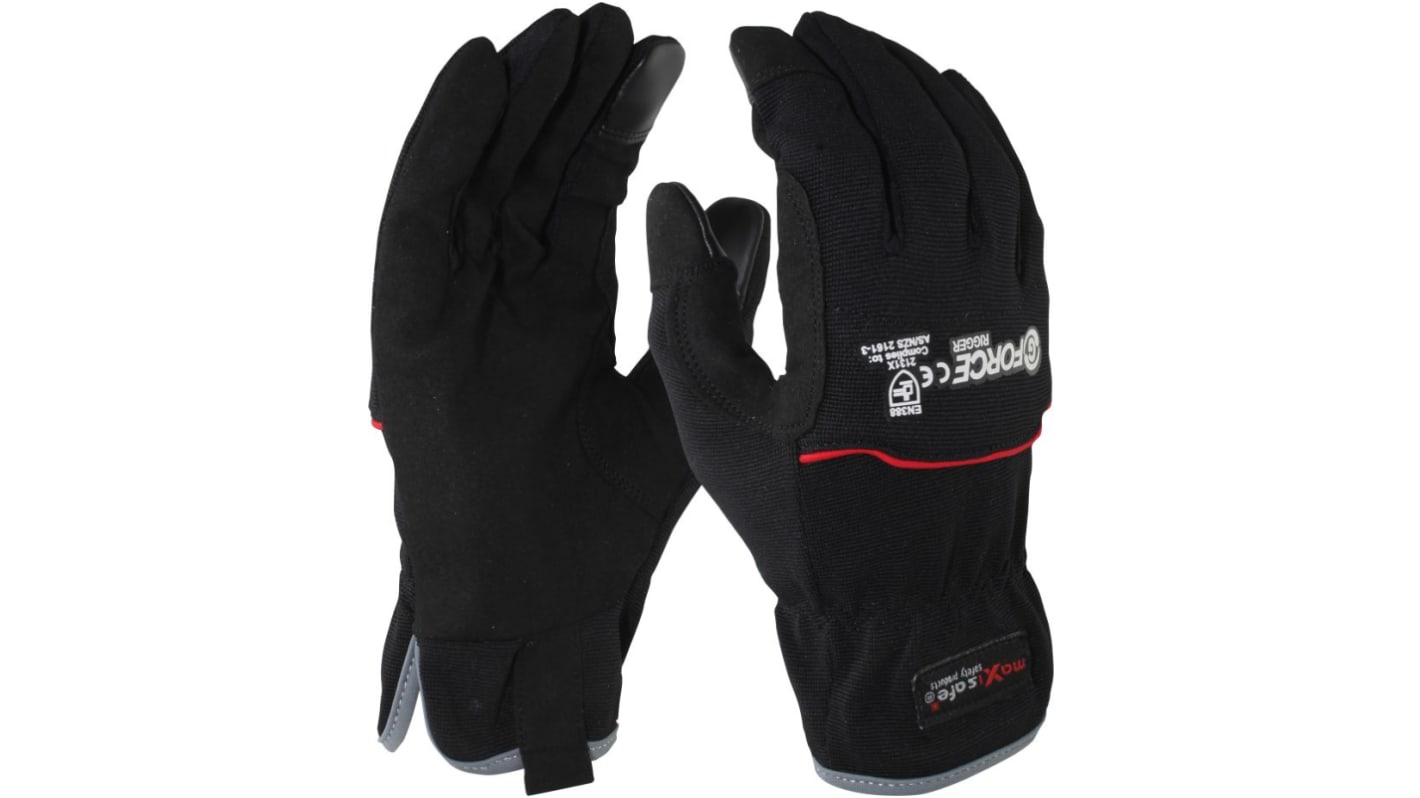 Maxisafe Black General Purpose, Rigger Glove Work Gloves, Size 11