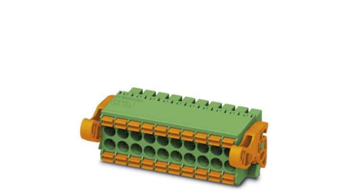 Borne enchufable para PCB Hembra Phoenix Contact de 4 vías en 2 filas, paso 3.5mm, montaje Montaje en orificio pasante