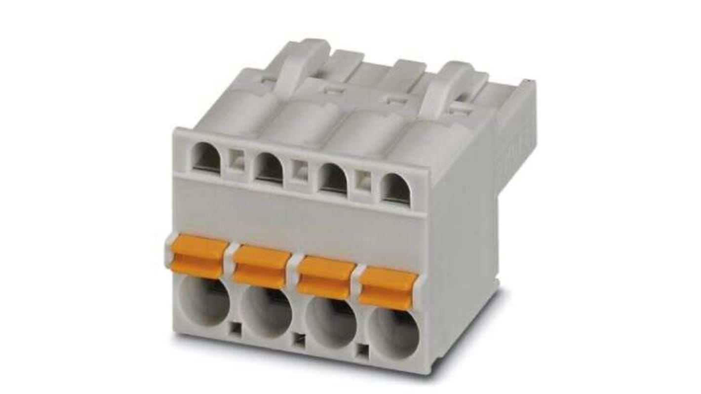 Phoenix Contact 5mm Pitch 4 Way Pluggable Terminal Block, Plug, Through Hole