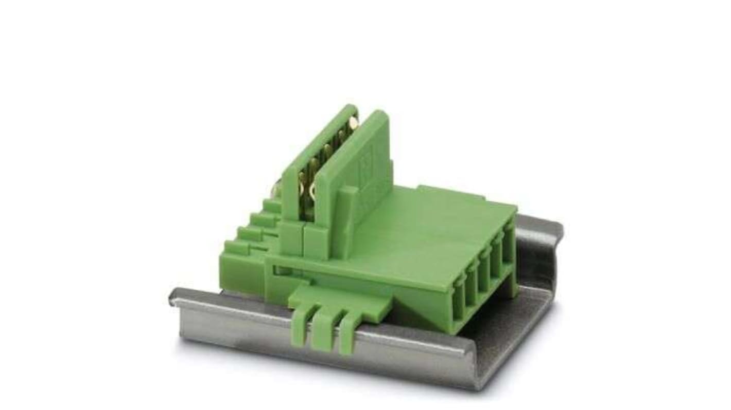 Conector de carril DIN Phoenix Contact serie 5/ 5-ST-3, 5 TBUS 1, 81 GN, ME 22, para usar con Conexión con carcasas