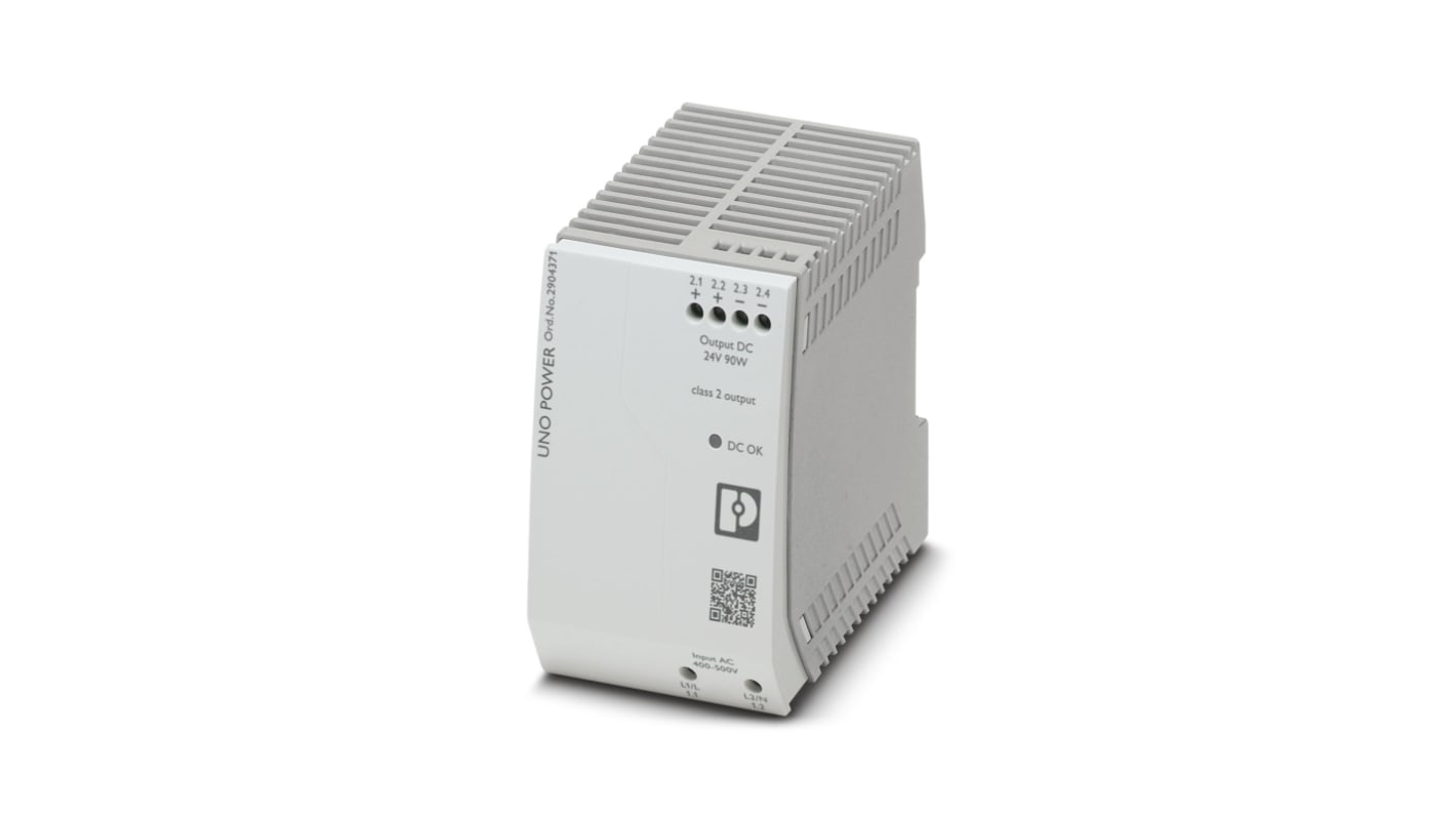 2904371 | Phoenix Contact UNO-PS/2AC/24DC/90W/C2LPS DIN Rail Power ...