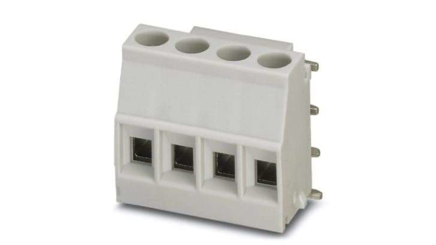 Phoenix Contact 5/ 4-R KMGY, MKDSO 2 Series PCB Terminal Block, 4-Contact, 5mm Pitch, 1-Row