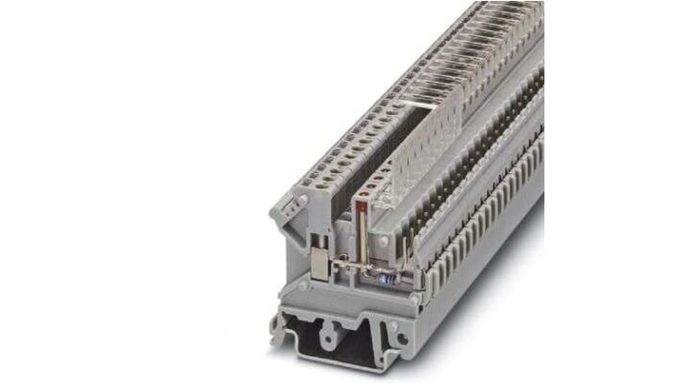 Phoenix Contact UK 3-MVSTB-5 Series Grey Feed Through Terminal Block, 2.5mm², 1-Level, Screw Termination