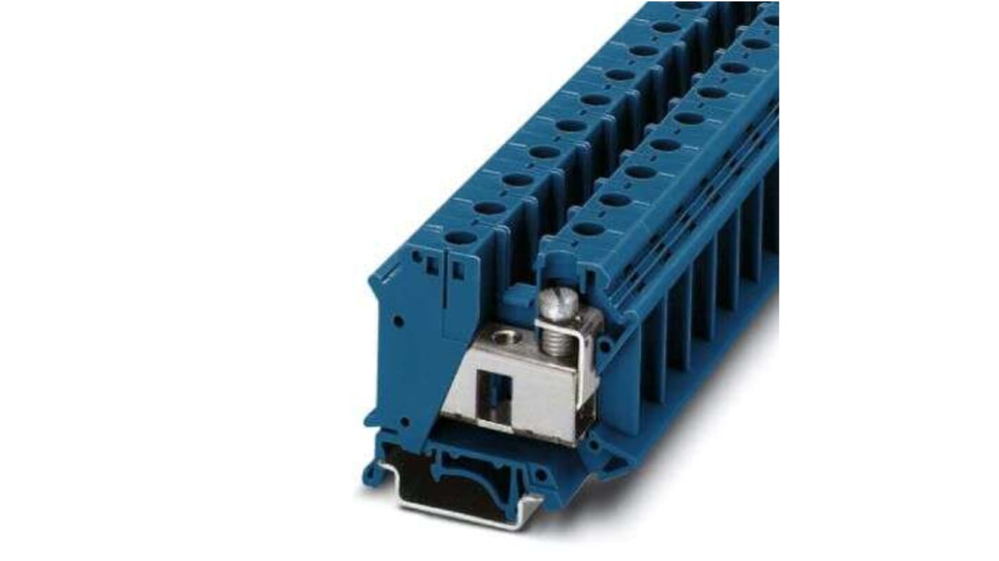 Phoenix Contact UIK 35 BU Series Blue Terminal Block, 35mm², Screw Termination