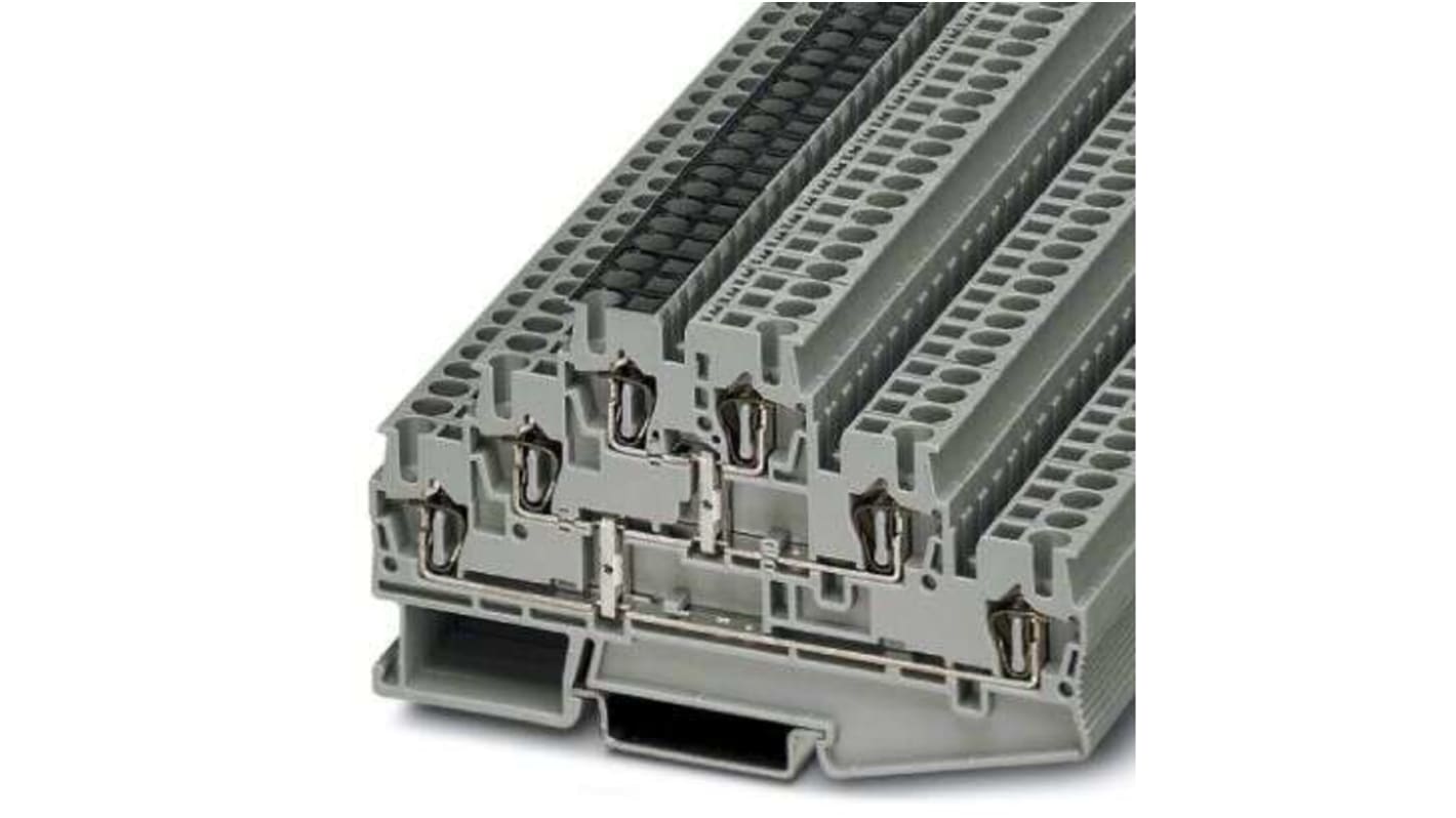 Phoenix Contact 5-3PV, ST 2 Series Grey Multi Level Terminal Block, 2.5mm², 3-Level, Spring Termination