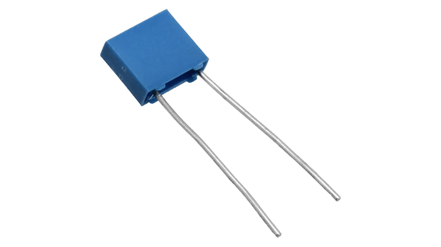 Condensador de poliéster (PET) EPCOS, 2.2nF, ±5%, 63V dc, Montaje en orificio pasante