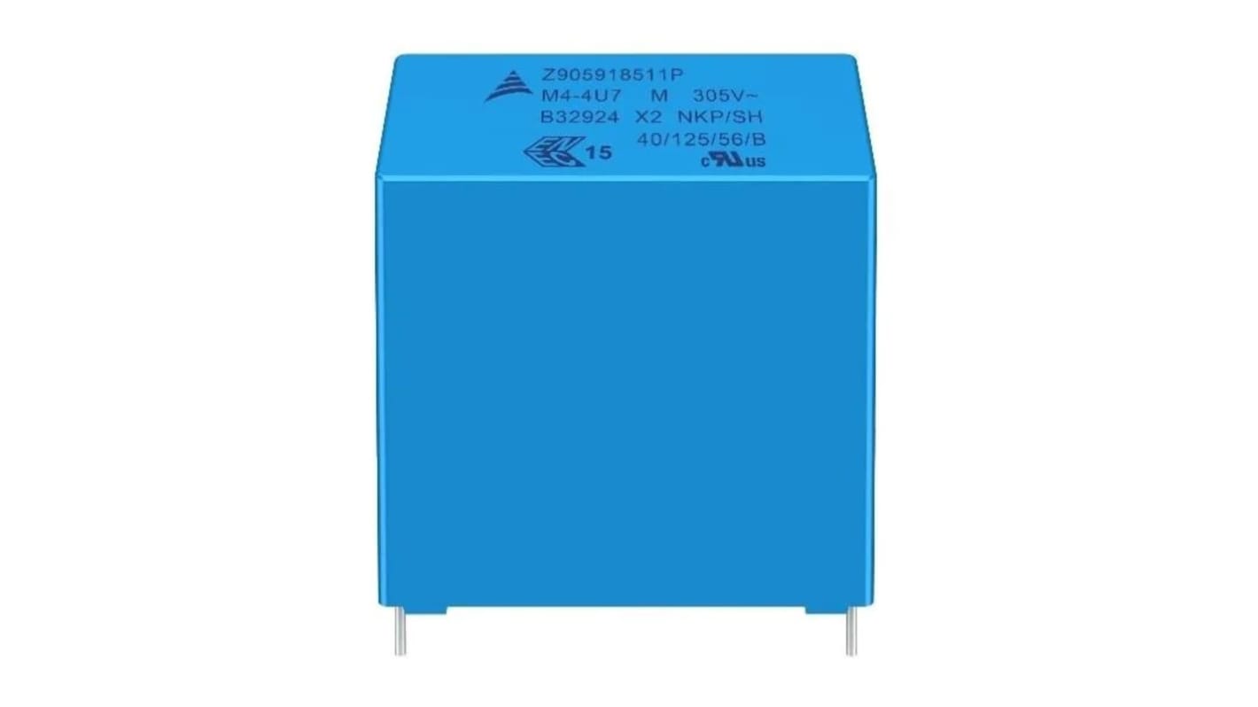 EPCOS B32924C Polypropylene Film Capacitor, 305V dc, ±10%, 4.7μF, Through Hole