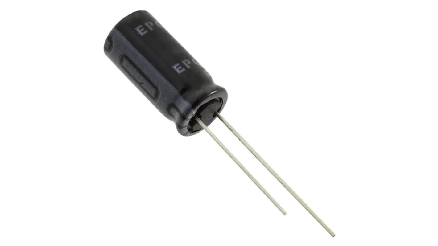 EPCOS B41851, THT Aluminium-Elektrolyt Kondensator 220μF / 35V dc, Ø 8mm x 11.5mm, bis 105°C