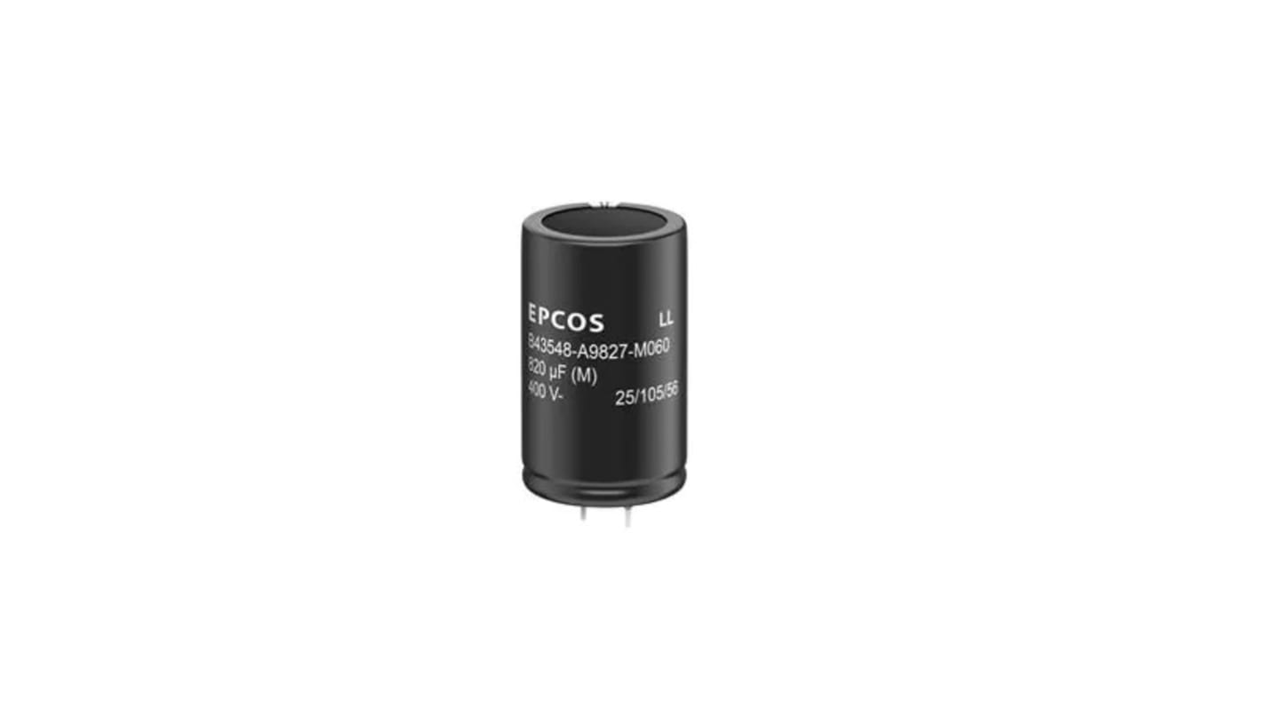 EPCOS Snap-In Aluminium-Elektrolyt Kondensator 100μF / 500V dc, Ø 25mm x 35mm, bis 105°C