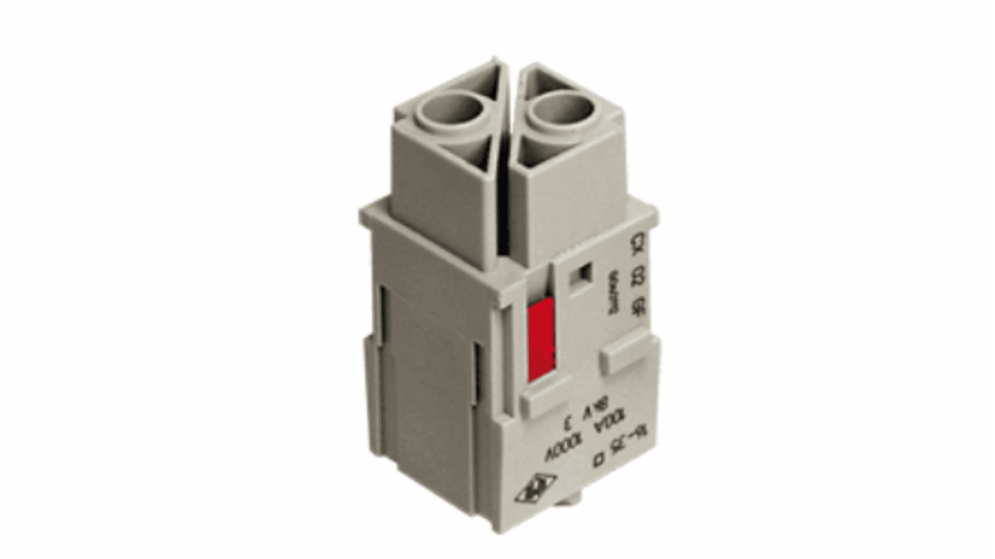 Insert modulaire avec connexion à sertir ILME série MIXO, 2 contacts , 100A, Femelle