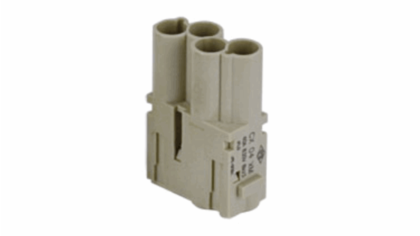 ILME Heavy Duty Power Connector Insert, 40A, Male, MIXO Series, 4 Contacts
