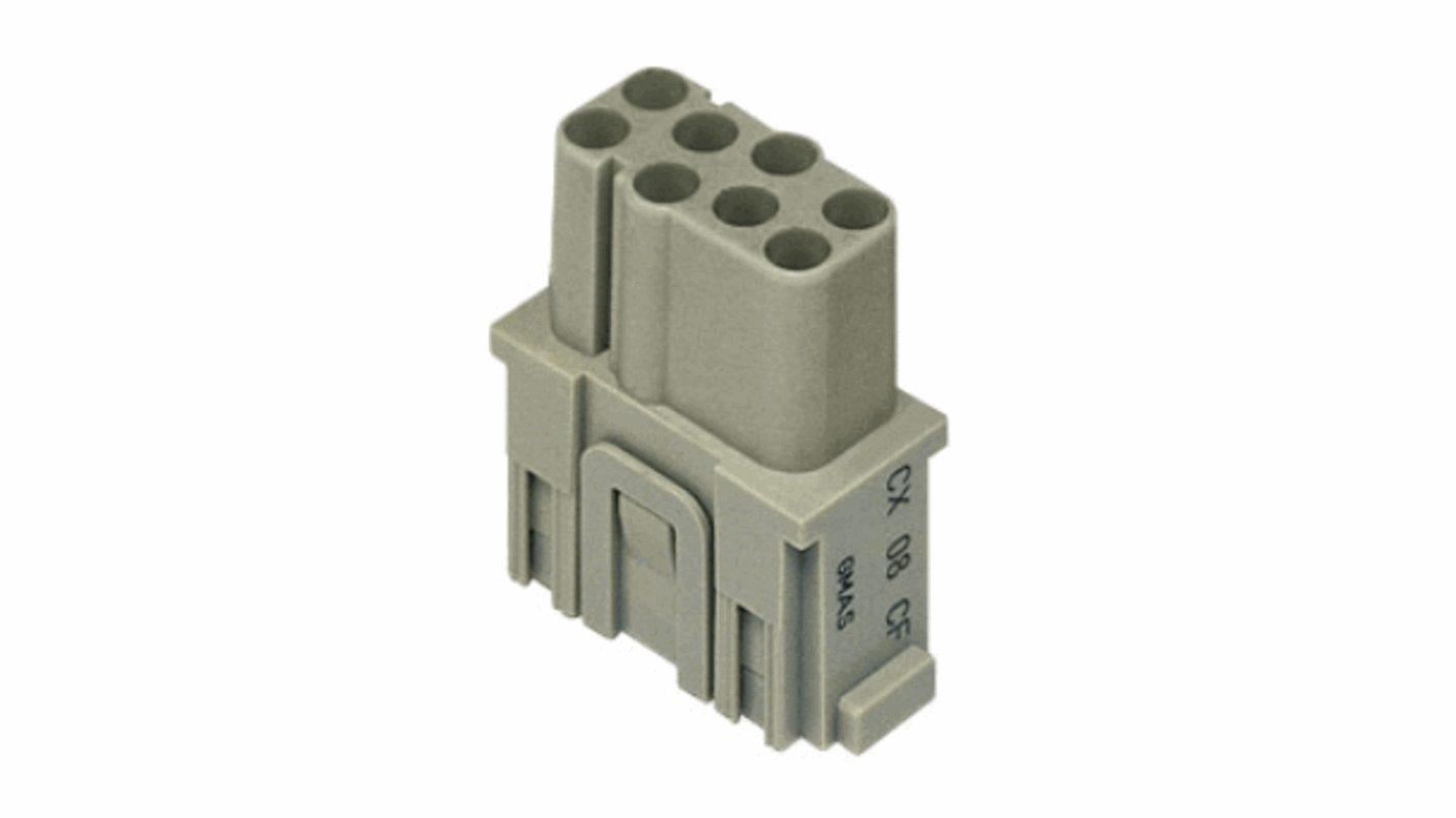 ILME Heavy Duty Power Connector Insert, 16A, Female, MIXO Series, 8 Contacts