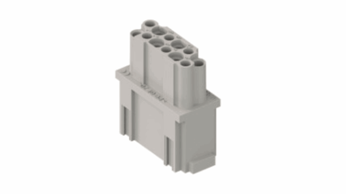 Insert modulaire avec connexion à sertir ILME série MIXO, 12 contacts , 10A, Femelle