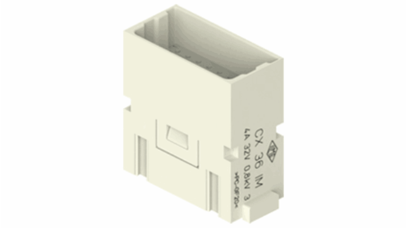 Insert modulaire avec connexion à sertir ILME série MIXO, 42 contacts , 4A, Mâle