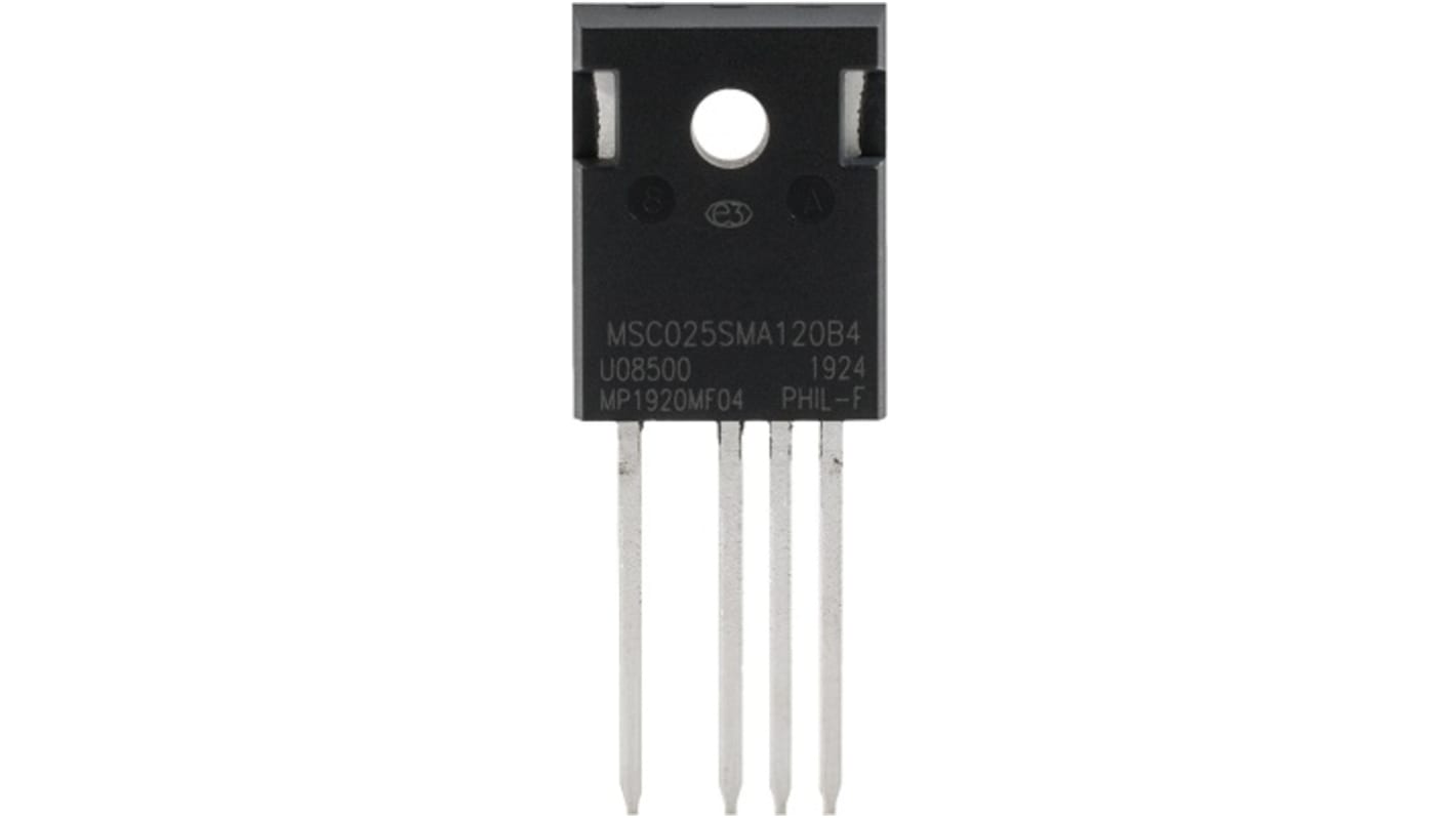 SiC N-Channel MOSFET, 73 A, 1200 V, 4-Pin TO-247-4 Microchip MSC025SMA120B4