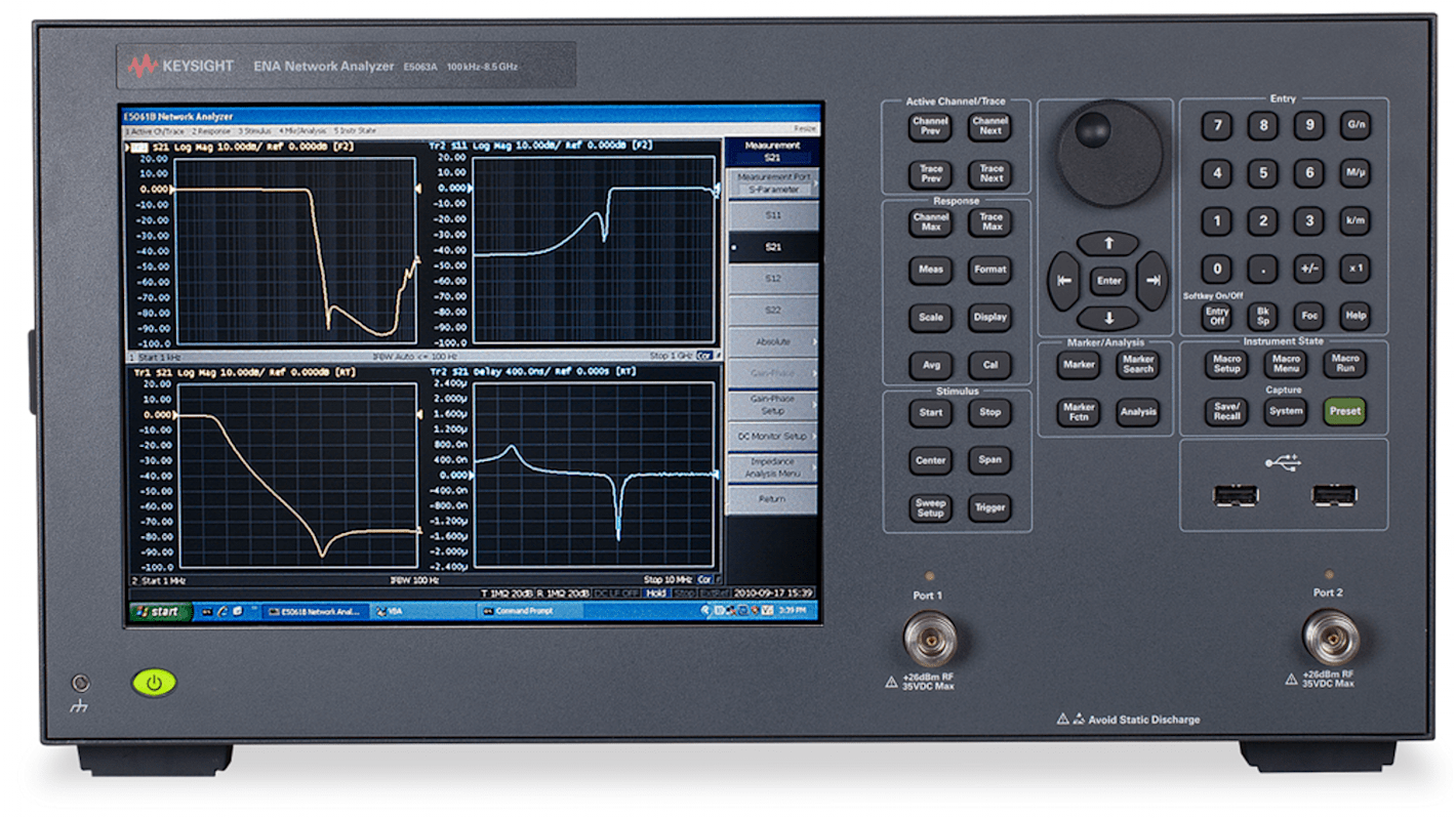 Keysight + E5063A+E5063A-285 Benchtop 0.0001 → 8.5GHz Vector Network Analyzer