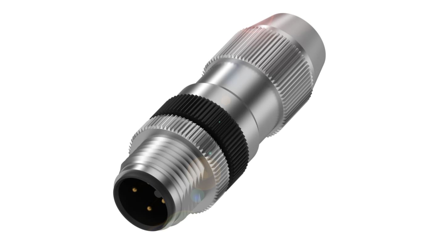 BALLUFF Circular Connector, 4 Contacts, Cable Mount, M12 Connector, Plug, IP67