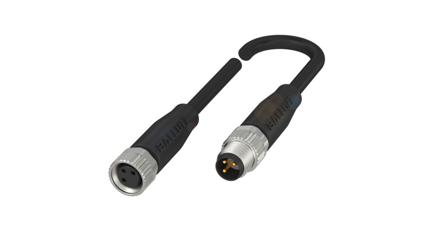 BALLUFF Straight Female M8 to Straight Male M8 Sensor Actuator Cable, 1m