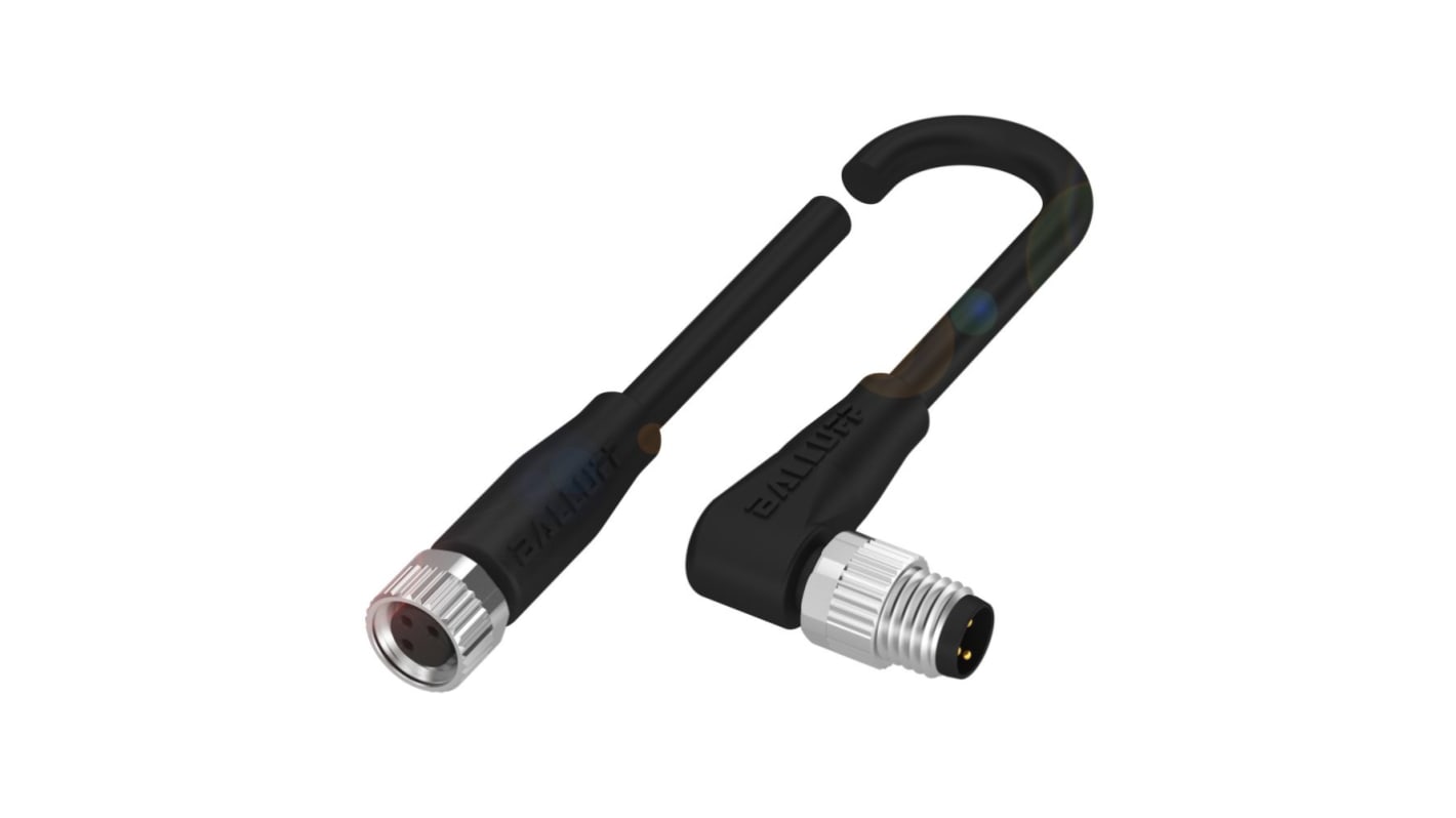 Cable de conexión BALLUFF, con. A M8 Hembra, con. B M8 Macho, cod.: A, long. 1m, IP67, IP69K