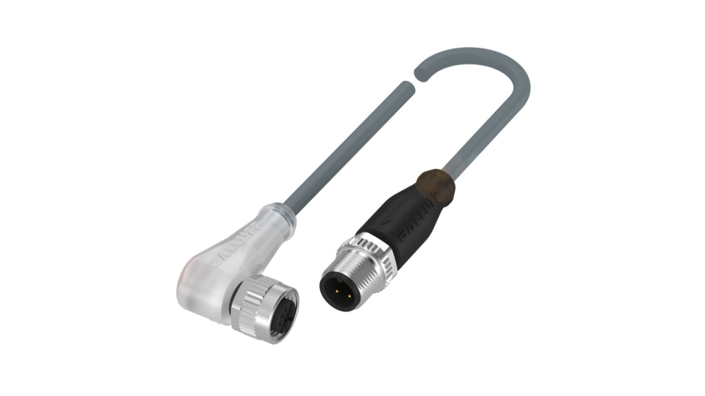 Cable de conexión BALLUFF, con. A M12 Hembra, con. B M12 Macho, cod.: A, long. 600mm, IP67, IP68, IP69K