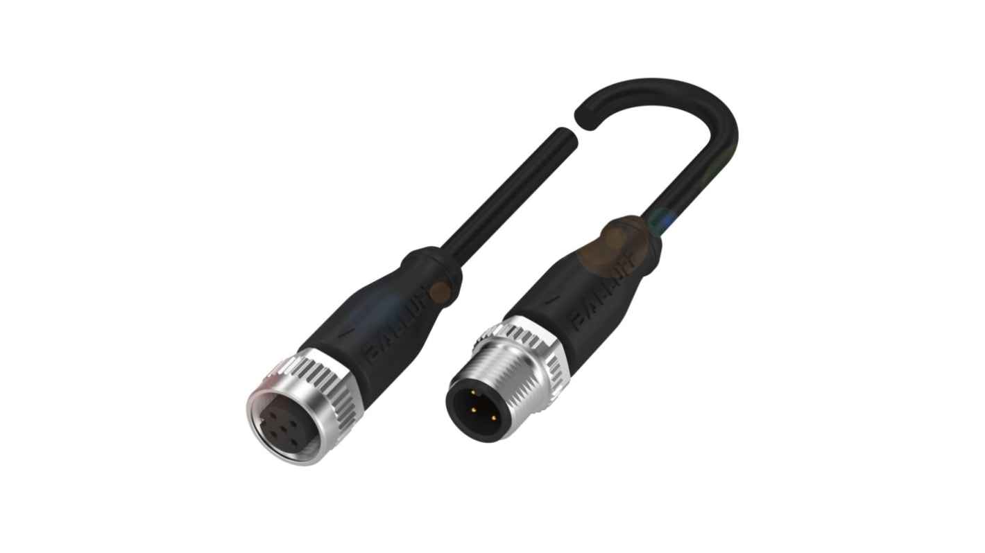 Cable de conexión BALLUFF, con. A M12 Hembra, con. B M12 Macho, cod.: A, long. 3m, IP67, IP68, IP69K