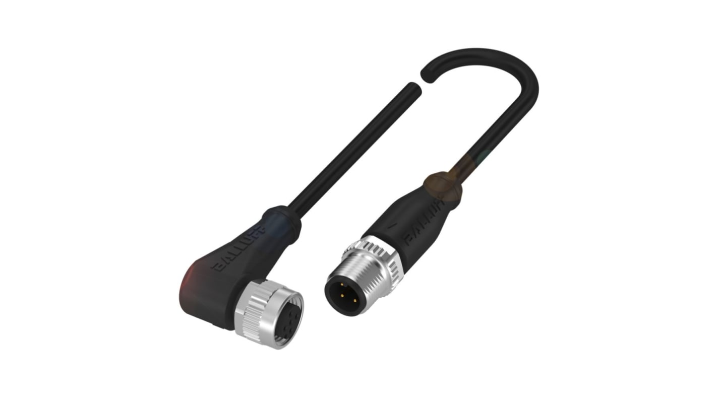 Cable de conexión BALLUFF, con. A M12 Hembra, con. B M12 Macho, cod.: A, long. 2m, IP67, IP68, IP69K