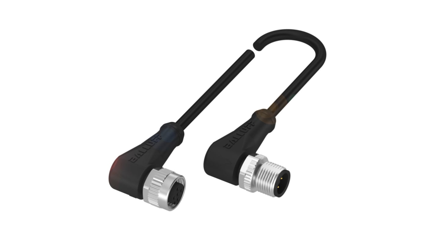 BCC03AK BALLUFF Right Angle Female M12 to Right Angle Male M12 Sensor
