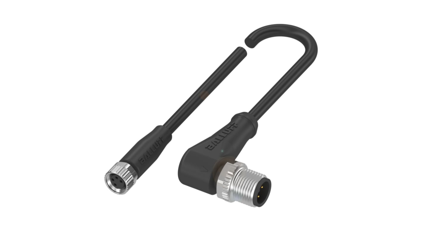 Cable de conexión BALLUFF, con. A M8 Hembra, con. B M12 Macho, cod.: A, long. 5m, IP67, IP68, IP69K