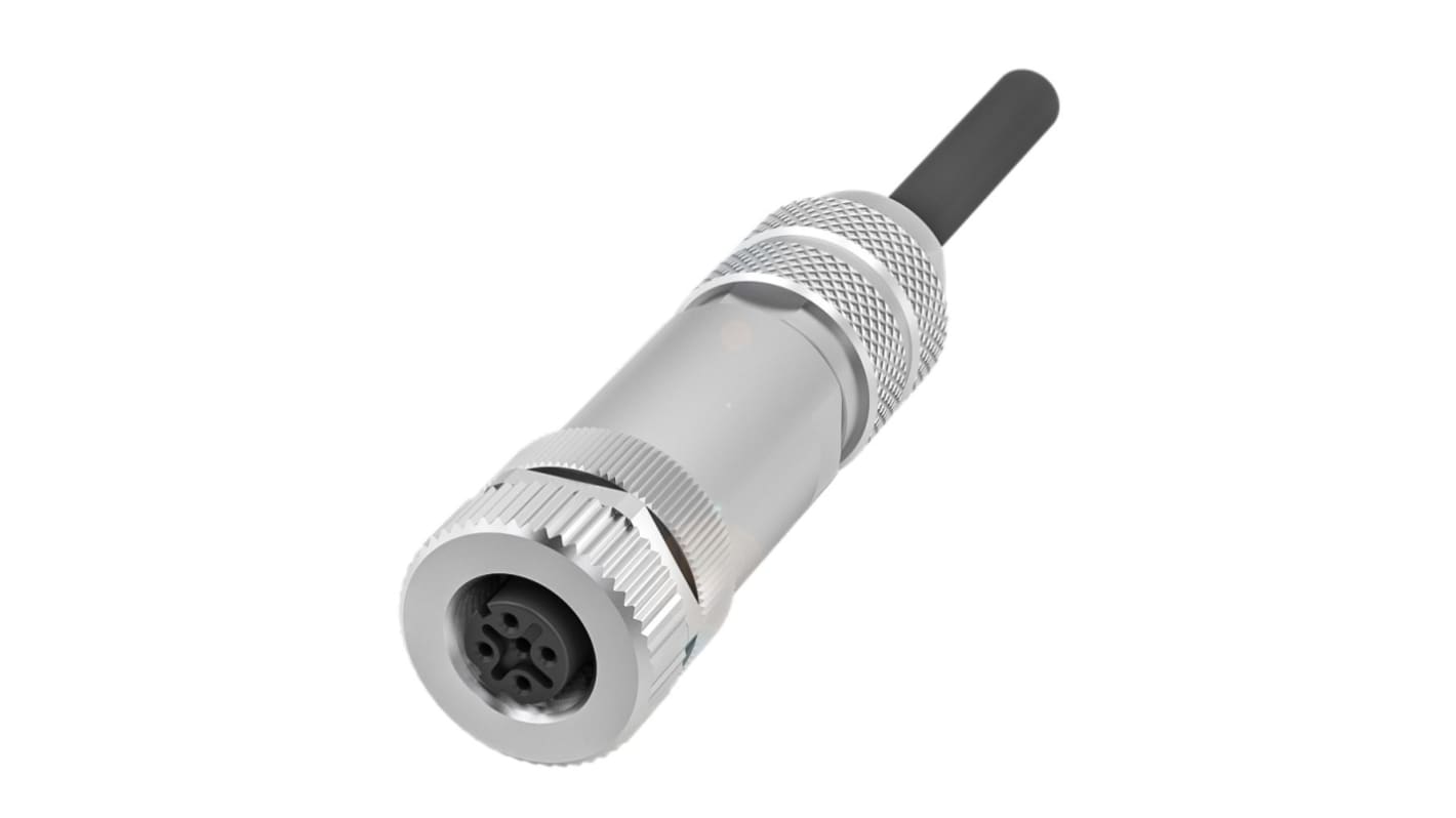 BALLUFF Circular Connector, 4 Contacts, Cable Mount, M12 Connector, Socket, IP67