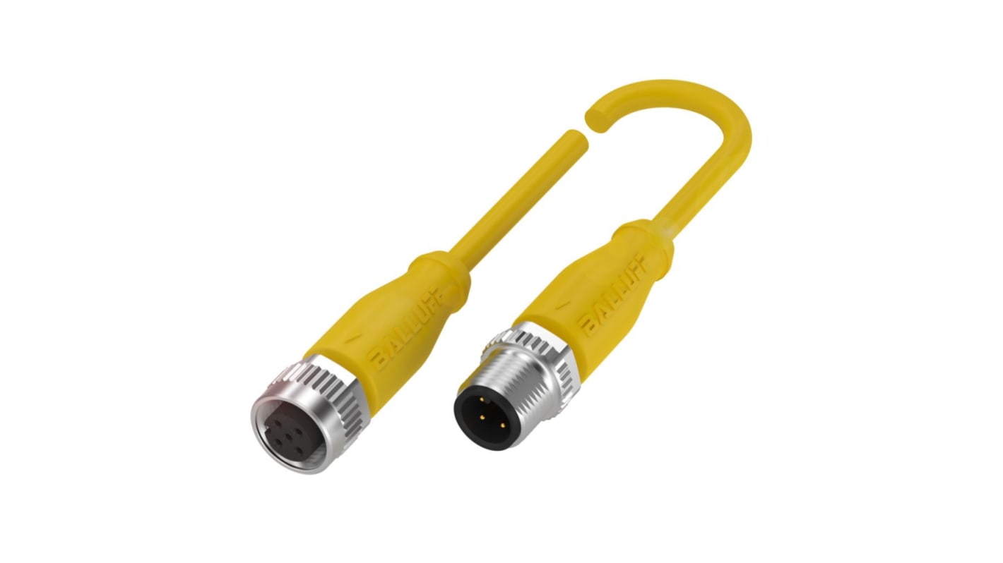 BALLUFF Straight Female M12 to Straight Male M12 Sensor Actuator Cable, 10m