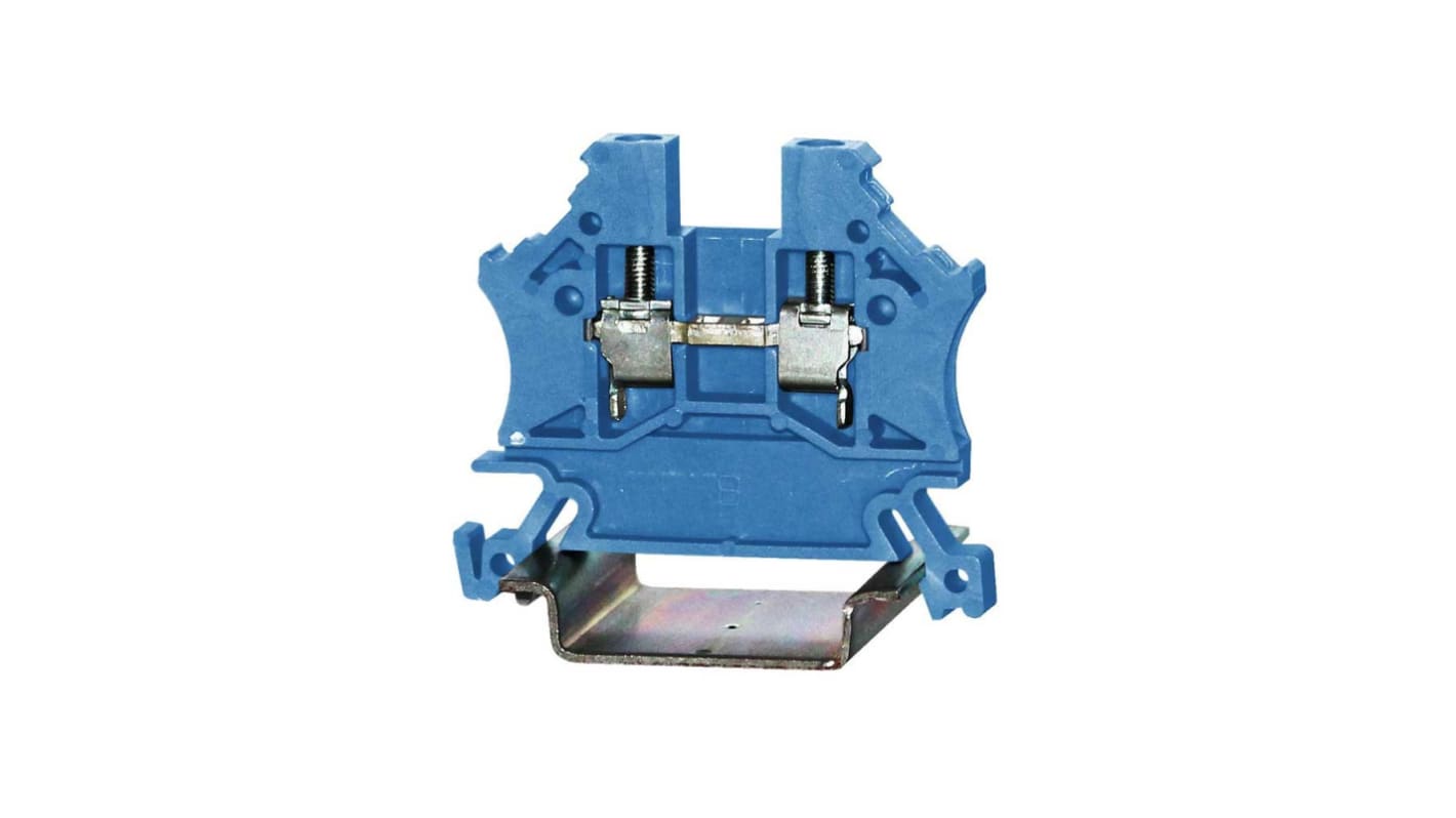 RS PRO Blue Feed Through Terminal Block, Single-Level, Cage Clamp Termination