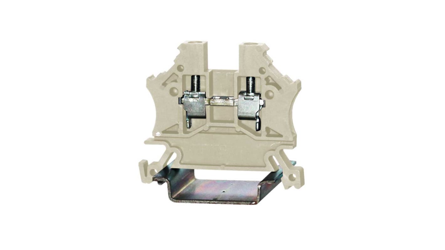 RS PRO White Feed Through Terminal Block, Single-Level, Cage Clamp Termination