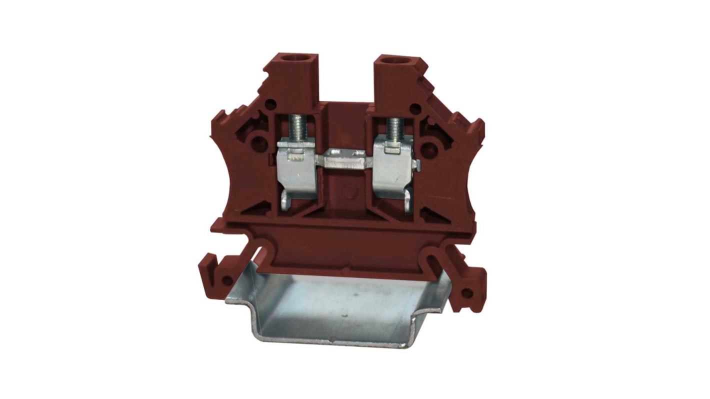 RS PRO Brown Feed Through Terminal Block, Single-Level, Cage Clamp Termination