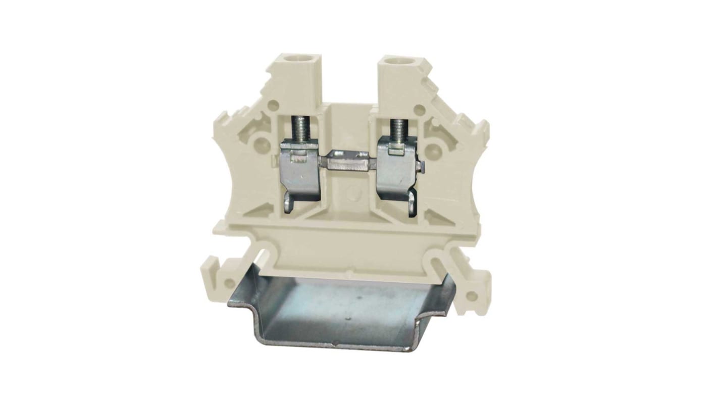 RS PRO White Feed Through Terminal Block, Single-Level, Cage Clamp Termination
