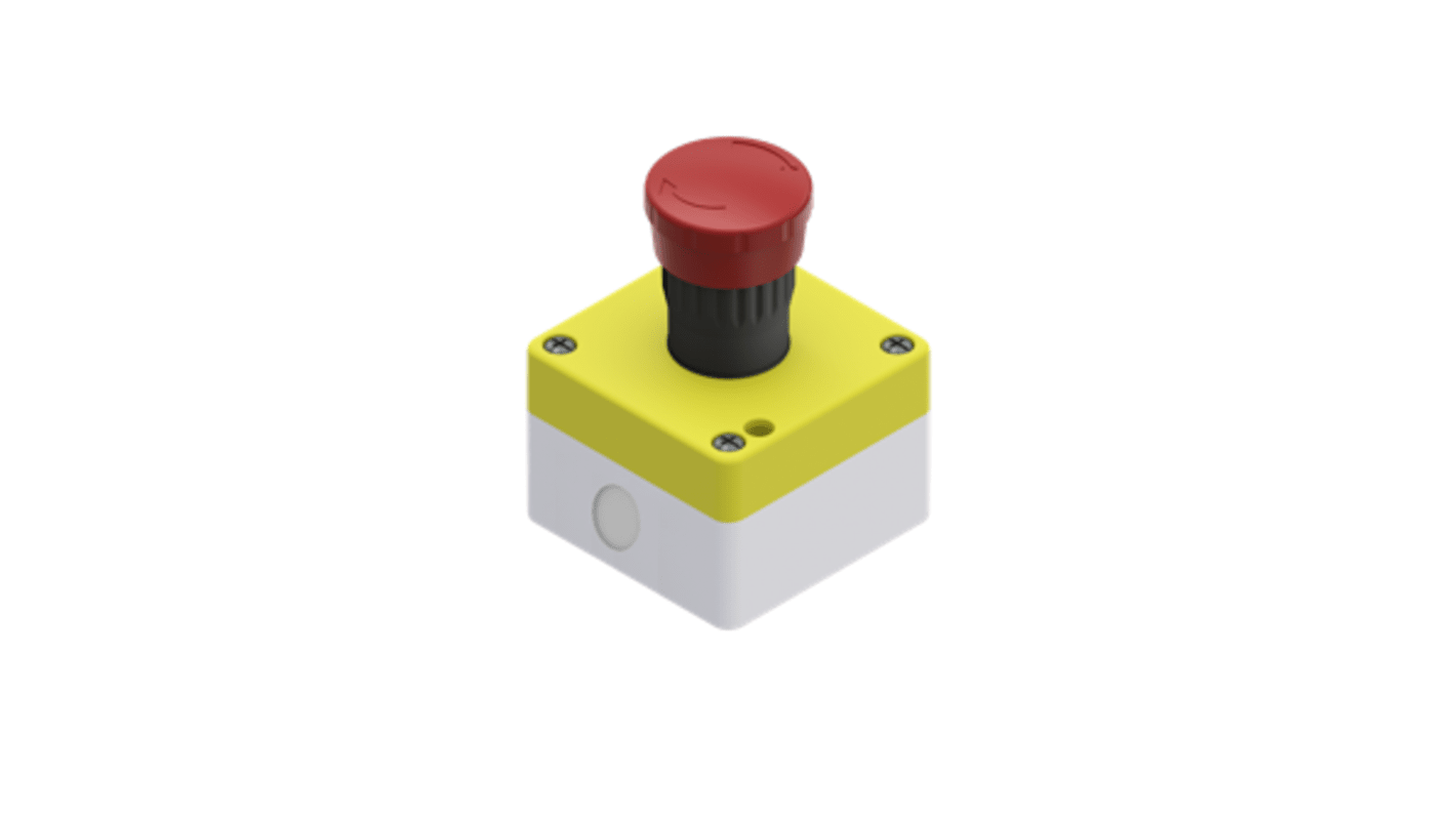 RS PRO Twist Release Emergency Stop Push Button, Surface Mount, 2NC ...