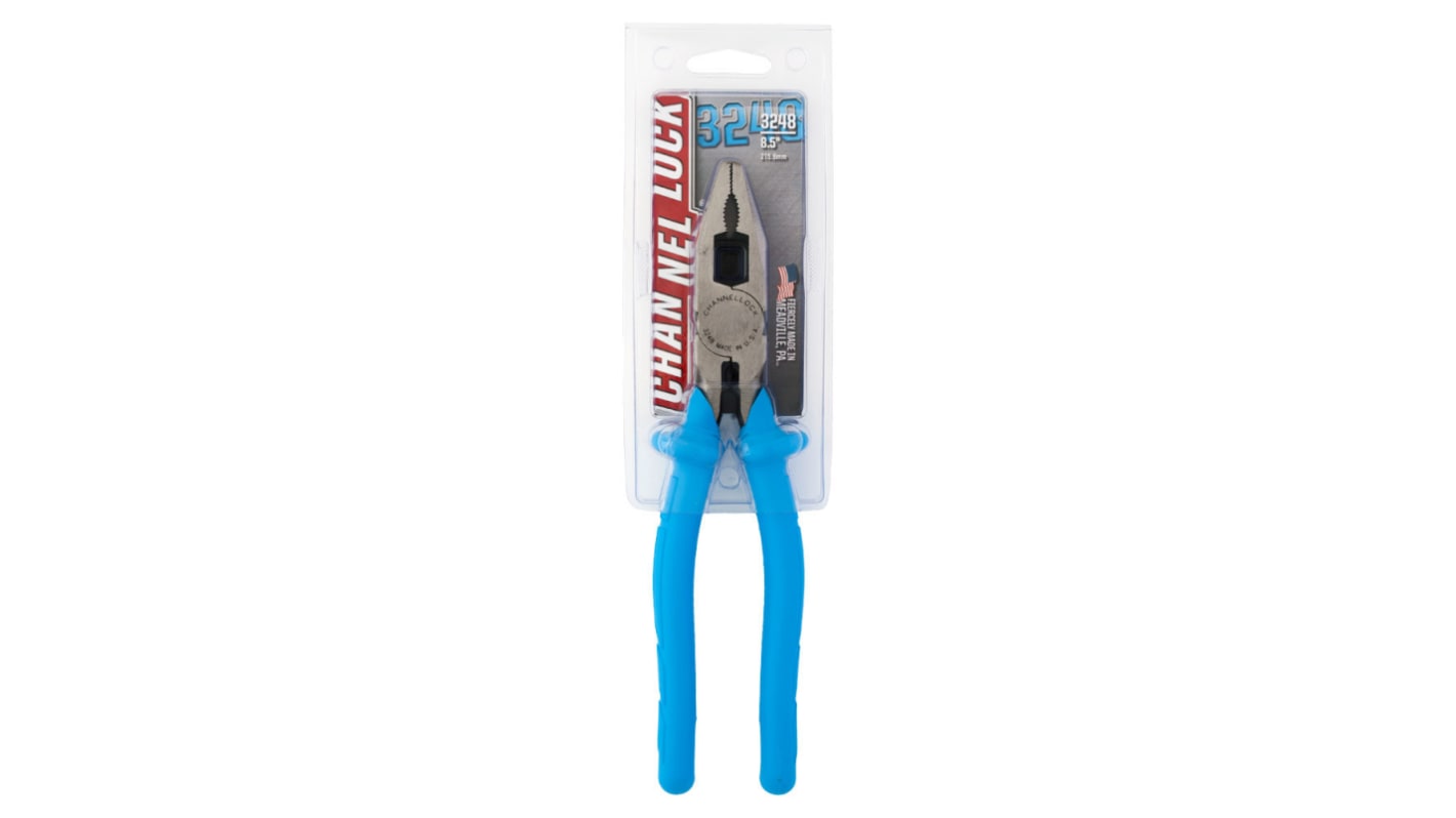 Channellock Long Nose Pliers, 219 mm Overall, Straight Tip, 45mm Jaw, ESD