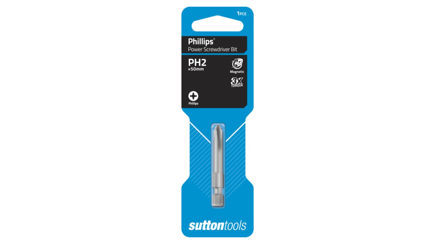 Sutton Tools Phillips Screwdriver Bit, PH2 Tip