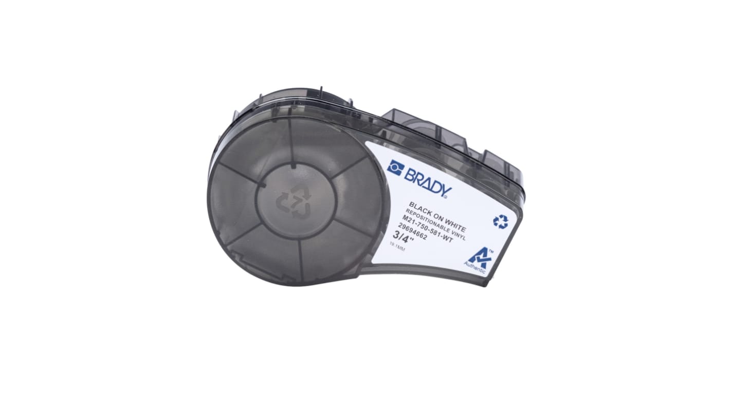 Brady M21 Black on White Label Printer Tape, 19.05 mm Width